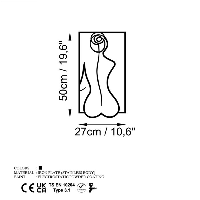 Wallity Rose Silhouette - M Negro